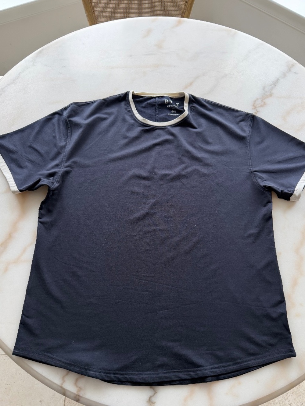 BYLT / XXL / LUX / 70% Cotton, 25% Polyester, 5% Spandex / Navy Blue w/ White